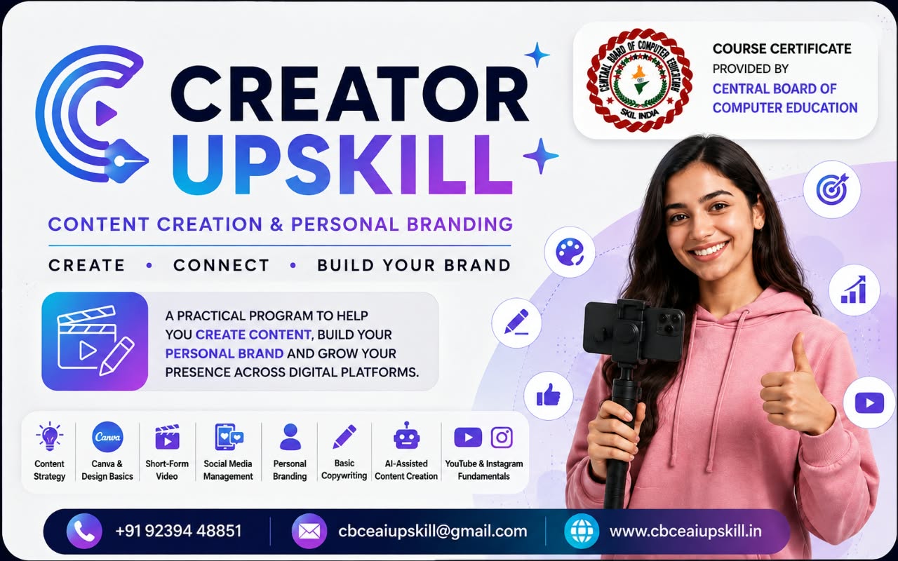Creator Upskill course banner — a content creation and personal branding programme