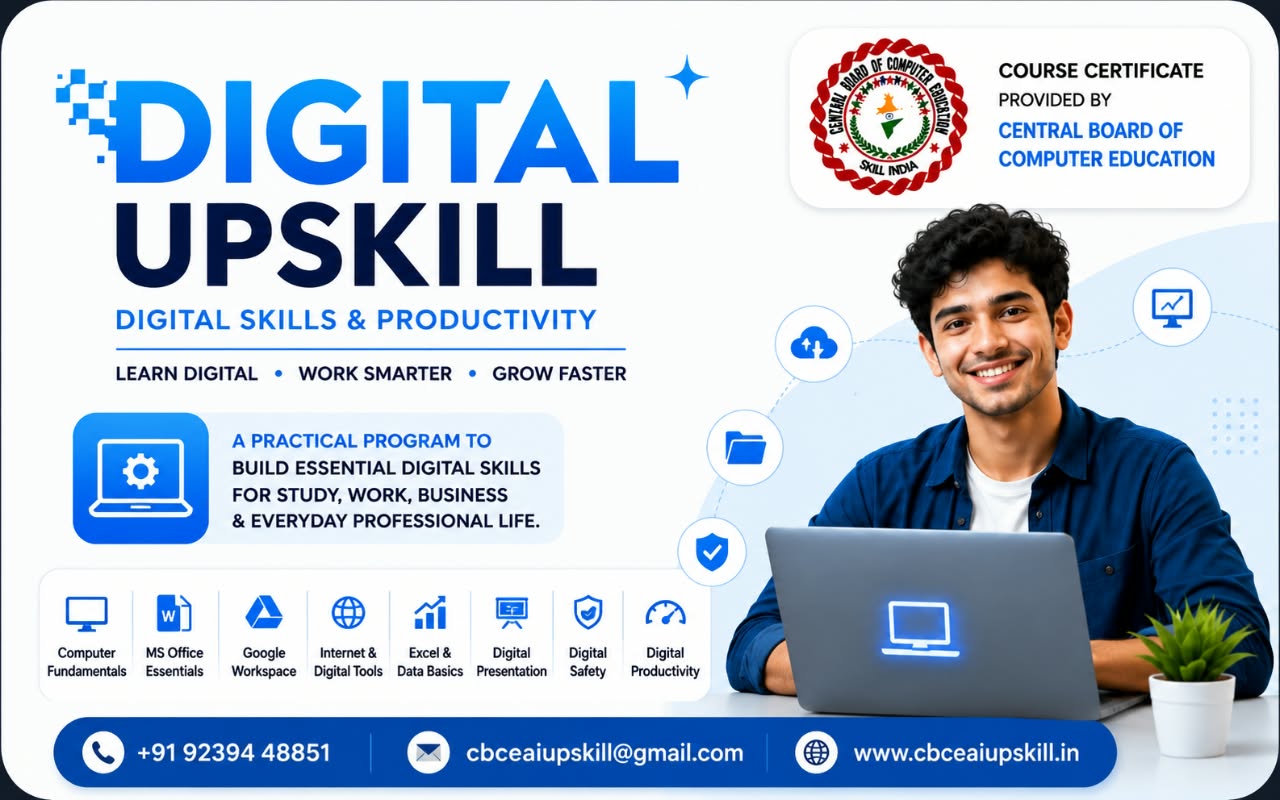 Digital Upskill course banner — a practical digital skills and productivity programme