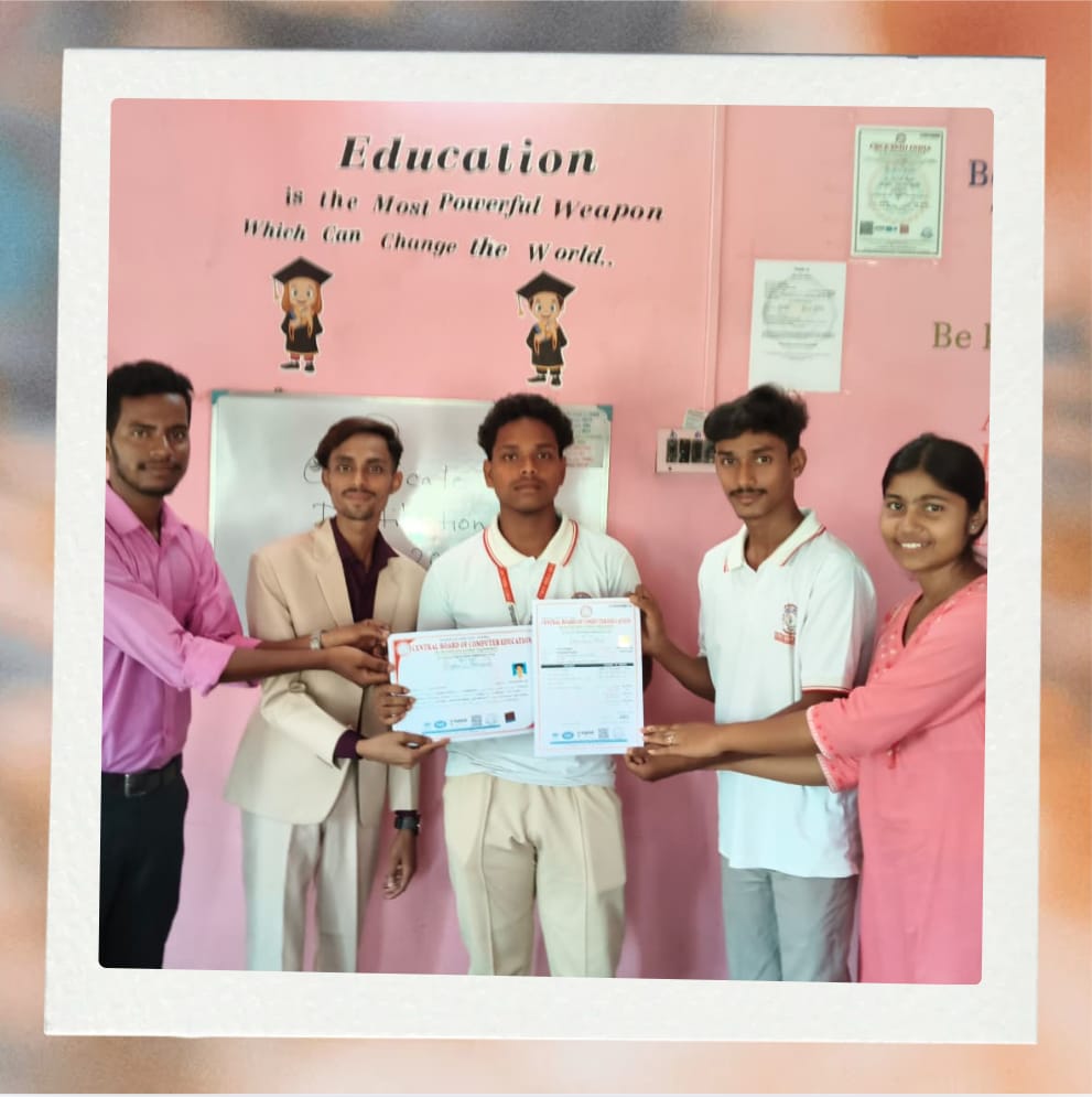 Group of students at a certificate distribution event
